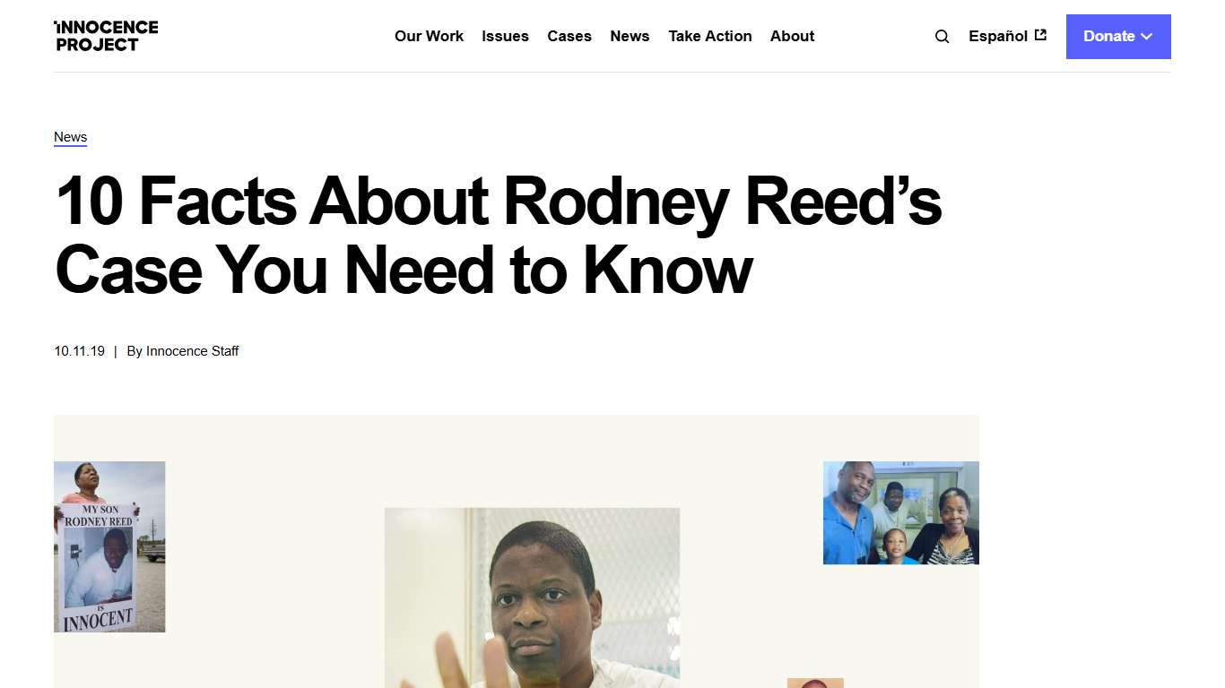 10 Facts About Rodney Reed's Case You Need to Know - Innocence Project